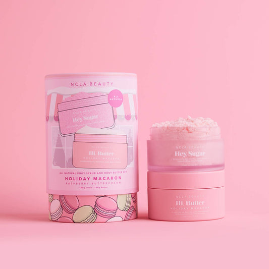 Holiday Macaron Body Scrub + Body Butter Holiday Gift Set